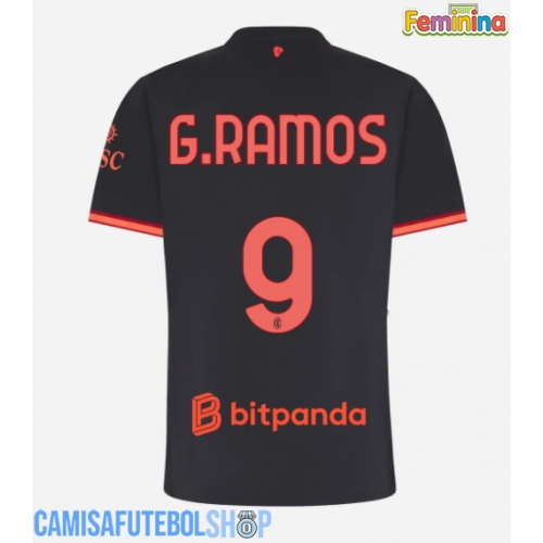 Camisa de time de futebol AC Milan Goncalo Ramos #9 Replicas 3º Equipamento Feminina 2026-27 Manga Curta